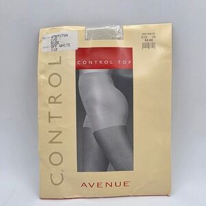 Avenue Control Top Pantyhose Off White Sheer Size C/D Style 0787179A Vintage